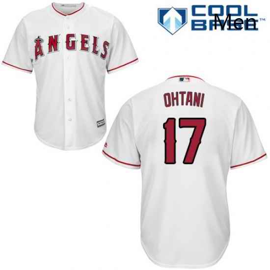Mens Majestic Los Angeles Angels of Anaheim 17 Shohei Ohtani Replica White Home Cool Base MLB Jersey